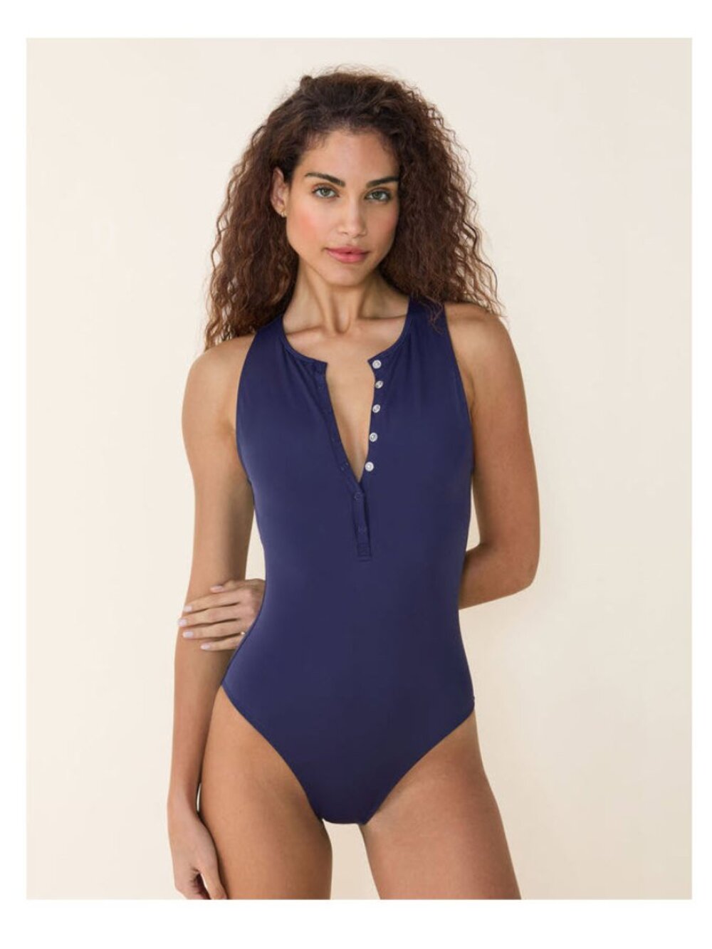 Andie The Malibu One-Piece Swimsuit in Navy Sz L